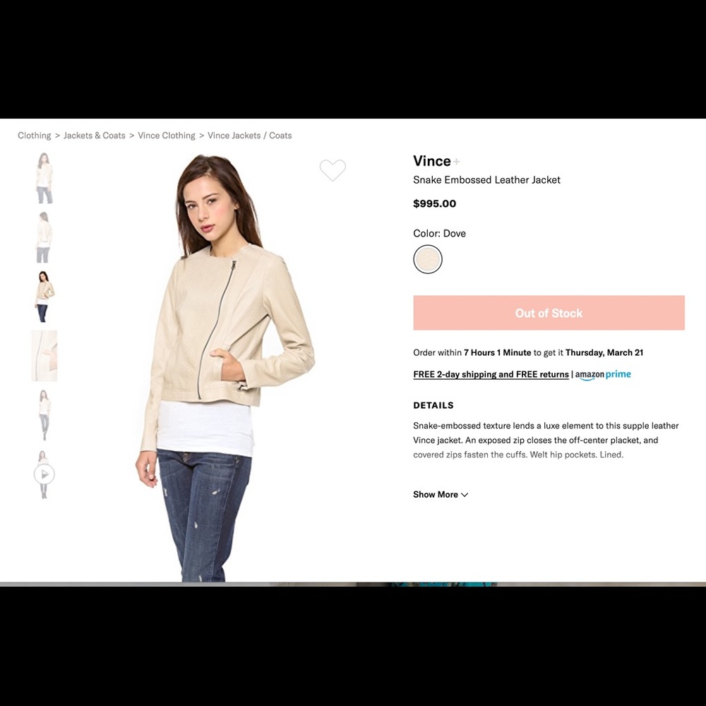 Vince Python Embossed Lamb Leather Jacket - image 4